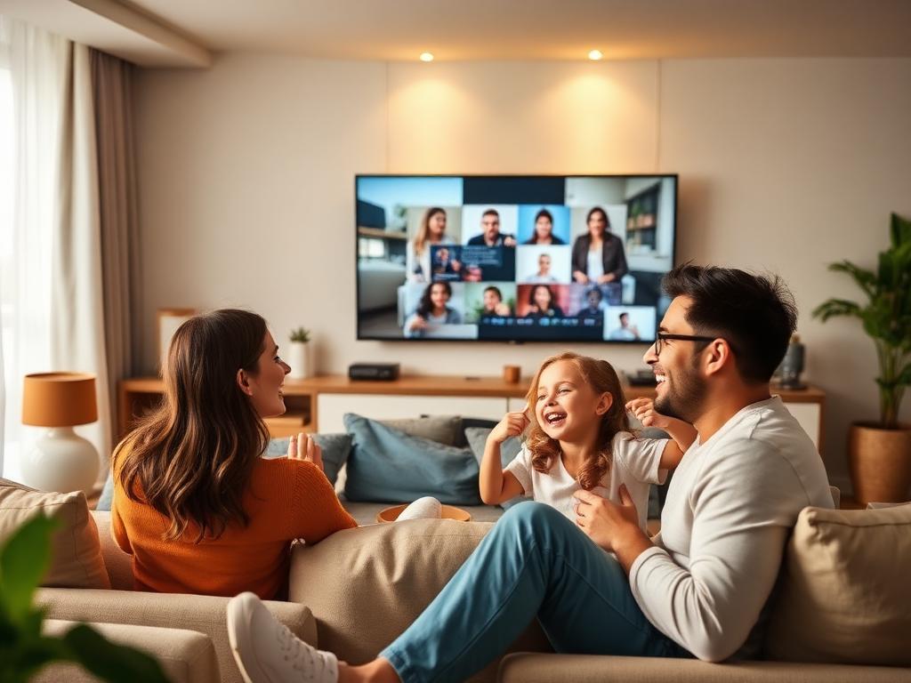 Famiglia che guarda la TV
